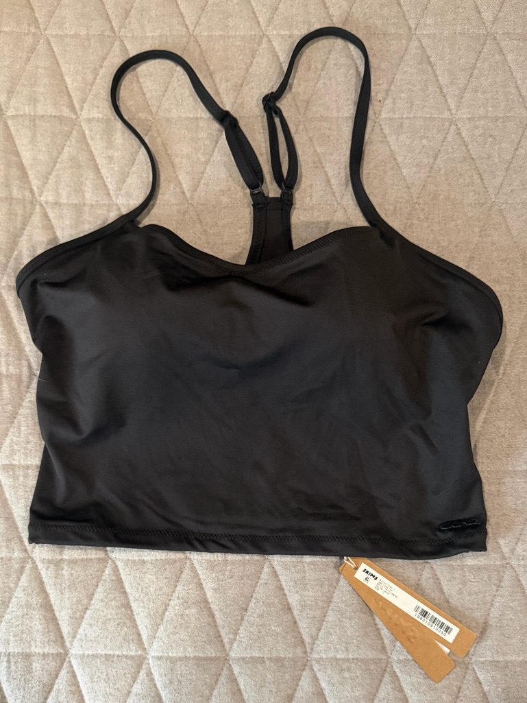 Skims Onyx Signature Swim Cami Tank Top (Size M)